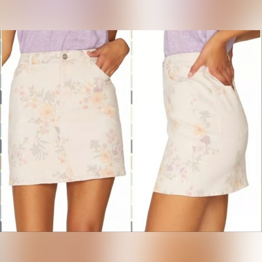 Sanctuary Womens Ryan Denim Floral Pink Mini Skirt size 28